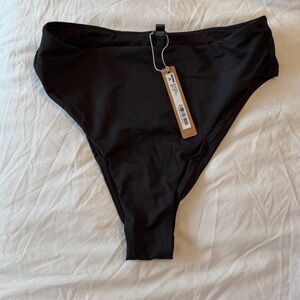 SKIMS Black High-Rise Bikini Bottom